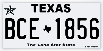 TX license plate BCE1856