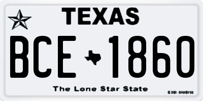 TX license plate BCE1860