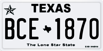 TX license plate BCE1870