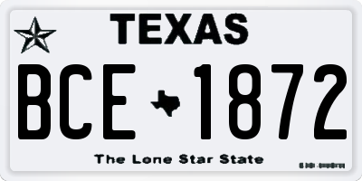 TX license plate BCE1872