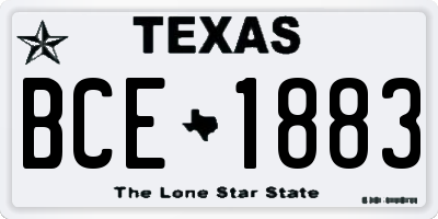 TX license plate BCE1883