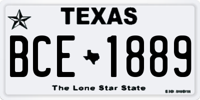 TX license plate BCE1889