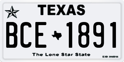 TX license plate BCE1891