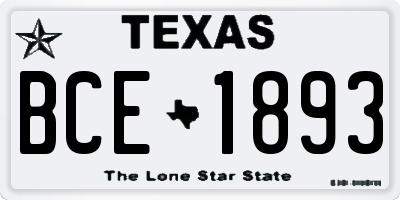 TX license plate BCE1893