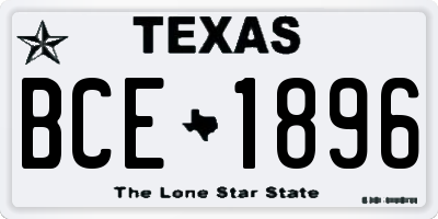 TX license plate BCE1896