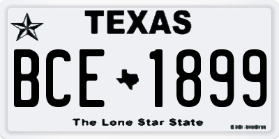 TX license plate BCE1899