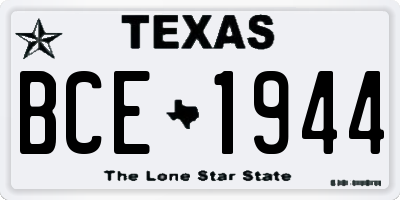 TX license plate BCE1944