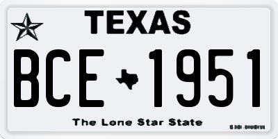 TX license plate BCE1951