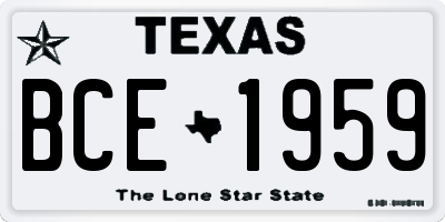 TX license plate BCE1959
