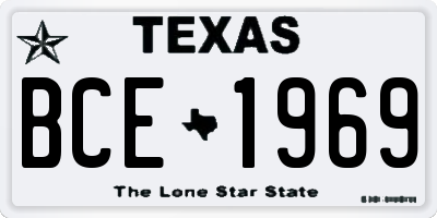 TX license plate BCE1969