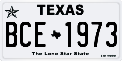 TX license plate BCE1973