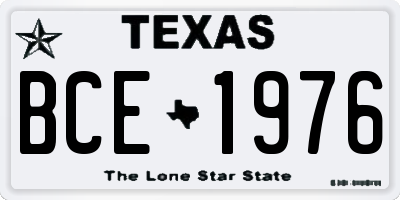 TX license plate BCE1976