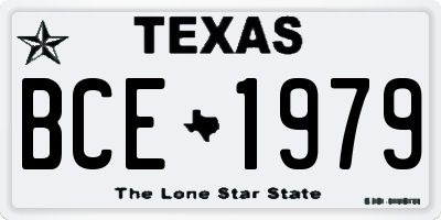 TX license plate BCE1979