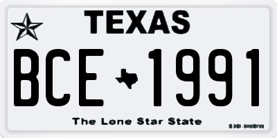 TX license plate BCE1991