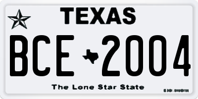 TX license plate BCE2004