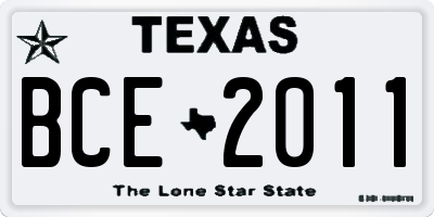 TX license plate BCE2011