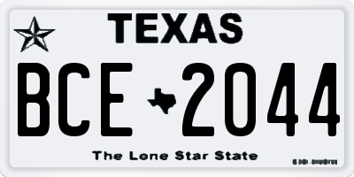TX license plate BCE2044
