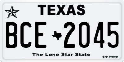 TX license plate BCE2045