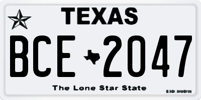 TX license plate BCE2047
