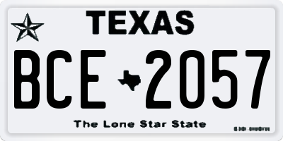 TX license plate BCE2057