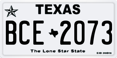 TX license plate BCE2073