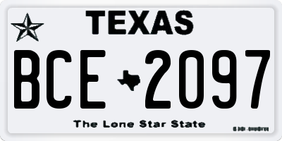 TX license plate BCE2097