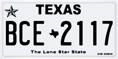 TX license plate BCE2117