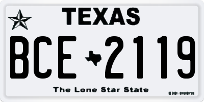 TX license plate BCE2119