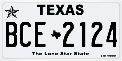 TX license plate BCE2124