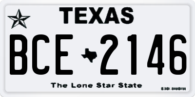 TX license plate BCE2146
