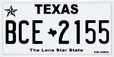 TX license plate BCE2155