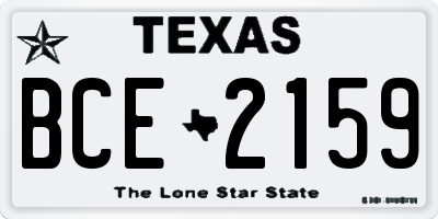 TX license plate BCE2159