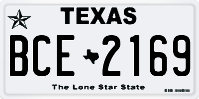 TX license plate BCE2169