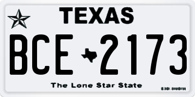 TX license plate BCE2173