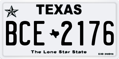 TX license plate BCE2176