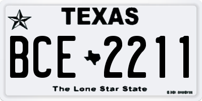 TX license plate BCE2211