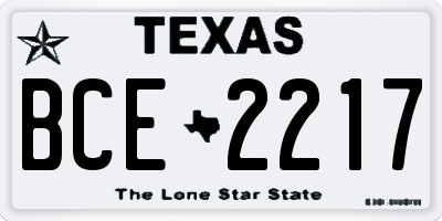 TX license plate BCE2217