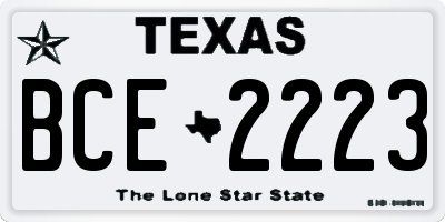 TX license plate BCE2223