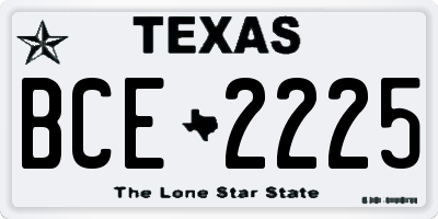 TX license plate BCE2225