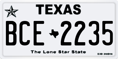 TX license plate BCE2235