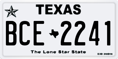 TX license plate BCE2241