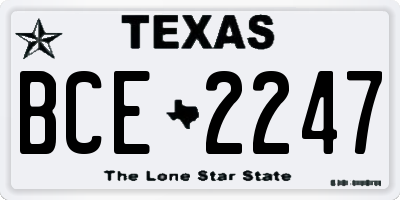 TX license plate BCE2247