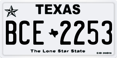 TX license plate BCE2253