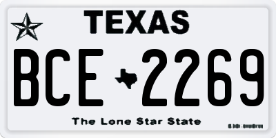 TX license plate BCE2269