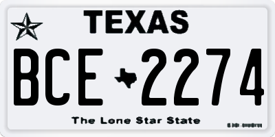 TX license plate BCE2274