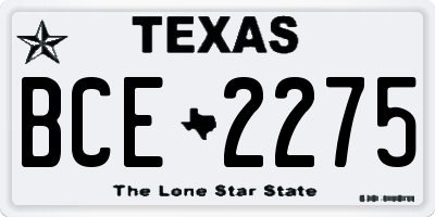 TX license plate BCE2275