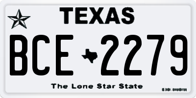 TX license plate BCE2279