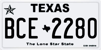 TX license plate BCE2280
