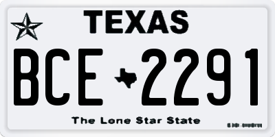 TX license plate BCE2291