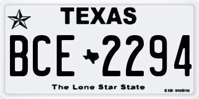 TX license plate BCE2294